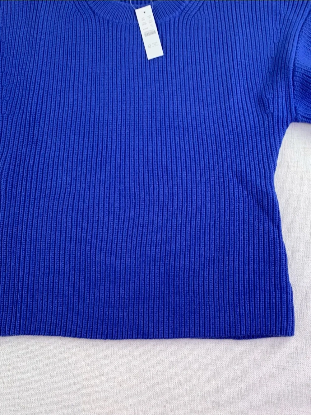 J crew women's S Fitted-waist crewneck sweater in ribbed merino wool long sleeve